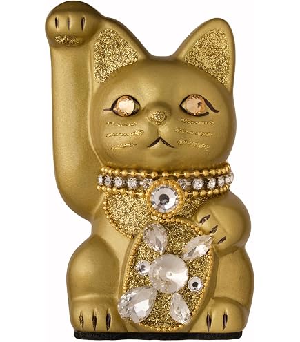 おいのり猫　招き猫　作家さん　レア　ドラミちゃん好きな方にも　金彩 Amazon.co.jp: ご縁猫 ミリオネアキャット(S-SIZE 金 Gold）右手あげ